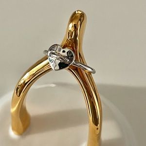 NEW Coach Silver Mini Heart Ring